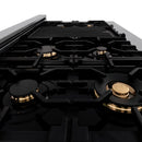 ZLINE 60" Dual Fuel Range, Snow Stainless, Brass Burners, RAS-SN-BR-60