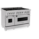 ZLINE 60" Dual Fuel Range, Snow Stainless, Brass Burners, RAS-SN-BR-60