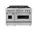 ZLINE 60" Dual Fuel Range, Snow Stainless, Brass Burners, RAS-SN-BR-60