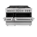 ZLINE 60" Dual Fuel Range, Snow Stainless, Brass Burners, RAS-SN-BR-60