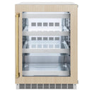 ZLINE Autograph Edition 24 in. Touchstone 151 Can Beverage Fridge With Panel Ready Glass Door And Polished Gold Handle RBSPOZ-24-G