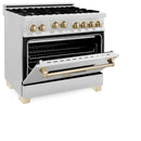 ZLINE Autograph Edition 36" Dual Fuel Range, Gold Accents, RAZ-36-G