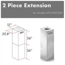 ZLINE Chimney Extension for 10'-12' Ceiling, 2PCEXT-697i/KECOMi