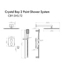 ZLINE Crystal Bay Thermostatic Shower System CBY-SHS-T2-CH