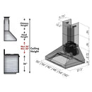 ZLINE Ducted Wall Mount Range Hood in Outdoor Approved Stainless Steel 697-304-48
