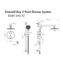 ZLINE Emerald Bay Thermostatic Shower System EMBY-SHS-T2-BN