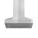 ZLINE Professional Convertible Vent Wall Mount Range Hood in Stainless Steel with Crown Molding 667CRN-30