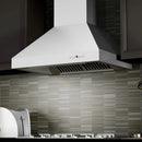 ZLINE Professional Convertible Vent Wall Mount Range Hood in Stainless Steel with Crown Molding 667CRN-30