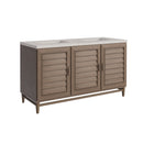 James Martin Portland 60" Double Bathroom Vanity, Whitewashed Walnut