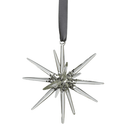 Glass 3D Snowflake - Clear and Silver - Large - Final Sale