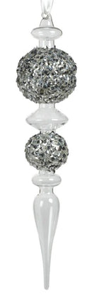 Dazzle Glass Ornament - Silver - Final sale
