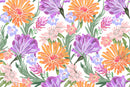 Fashionable Summer Flowers Contemporary Wallpaper