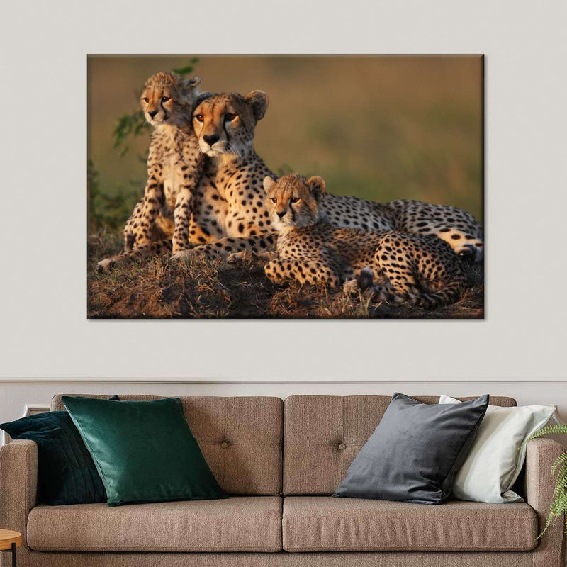 Safari Cheetah Family Wall Art