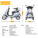 Zvg Heavy-Duty 1000W 60V/20AH 330LBS Four-Wheel All-Terrain Travel Mobility Scooter [SN-4L] (SAK97245)