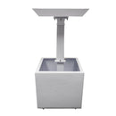 Modern Square Cast Aluminum 35-in Bird Bath and Planter Vase Combo