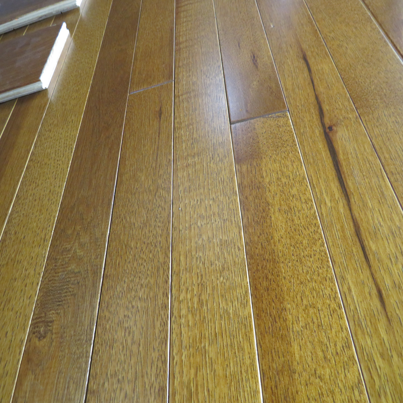 Solid Hardwood Hickory 2 1/4" Wide, 84" RL, 3/4" Thick Smooth Golden Brown Floors - Bellfloor Collection product shot tile view 2