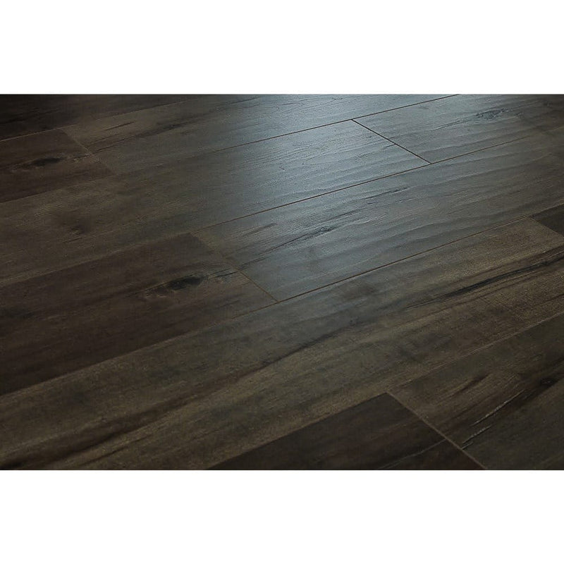 12mm laminate flooring new town collection midnight century AC3 textured click-lock angle view