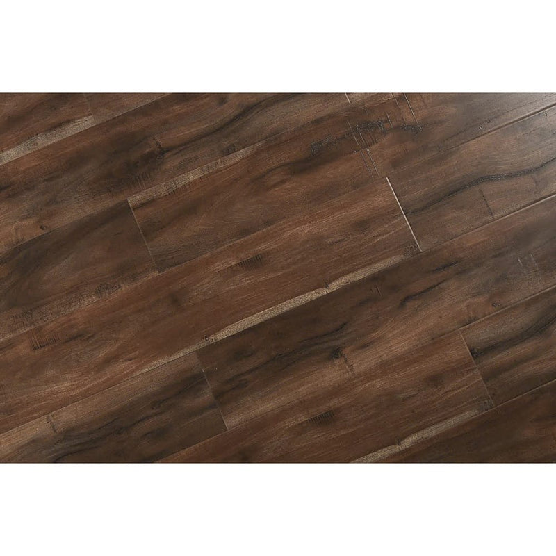 12mm laminate flooring smokey cumaru AC3 textured click-lock top angled view