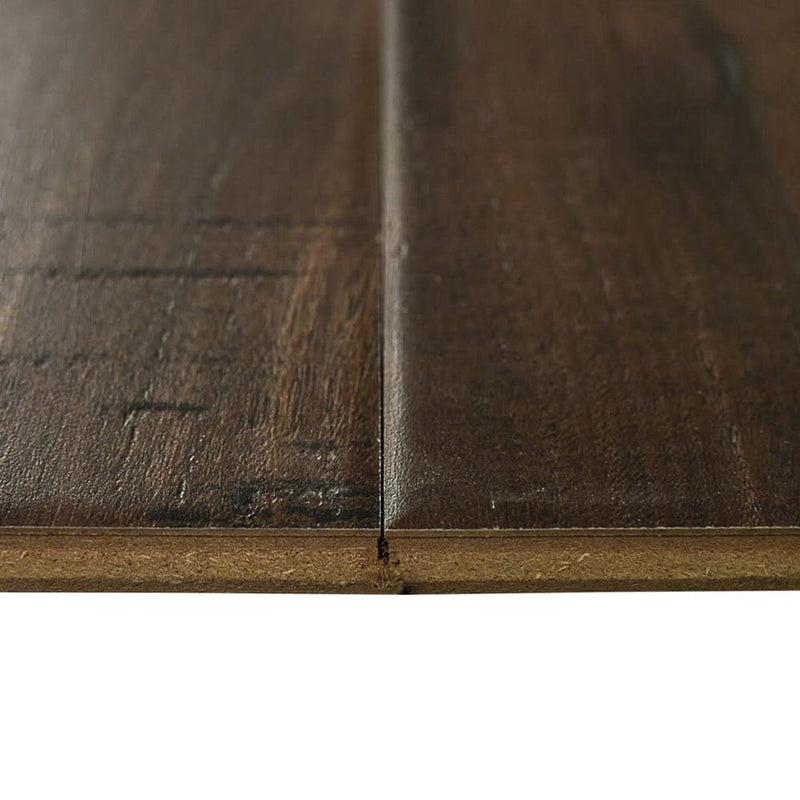 12mm laminate flooring smokey walnut AC3 textured click-lock profile view