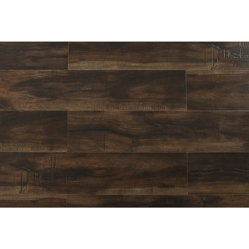 12mm laminate flooring smokey walnut AC3 textured click-lock top view