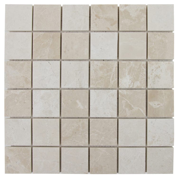 2x2 Crema Marfil Polished Mosaic Tile Single Top
