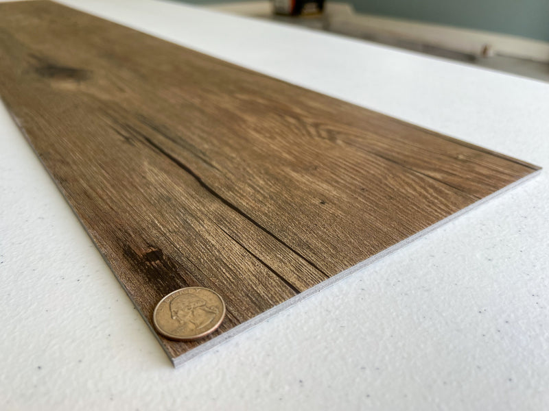 9x48 water resistant loose lay russet brown luxury vinyl plank flooring  dekorman collection DW1160 product shot sample view 3