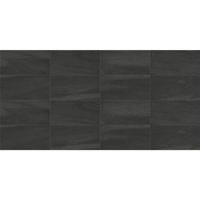 A lier black lappato porcelain floor and wall tile liberty us collection LUSIRG1224162 product shot multiple tiles top view