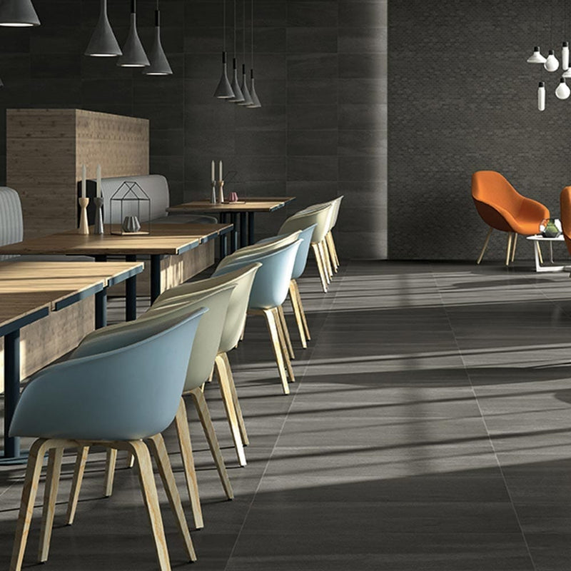A lier black lappato porcelain floor and wall tile liberty us collection LUSIRG1224162 product shot restaurant area