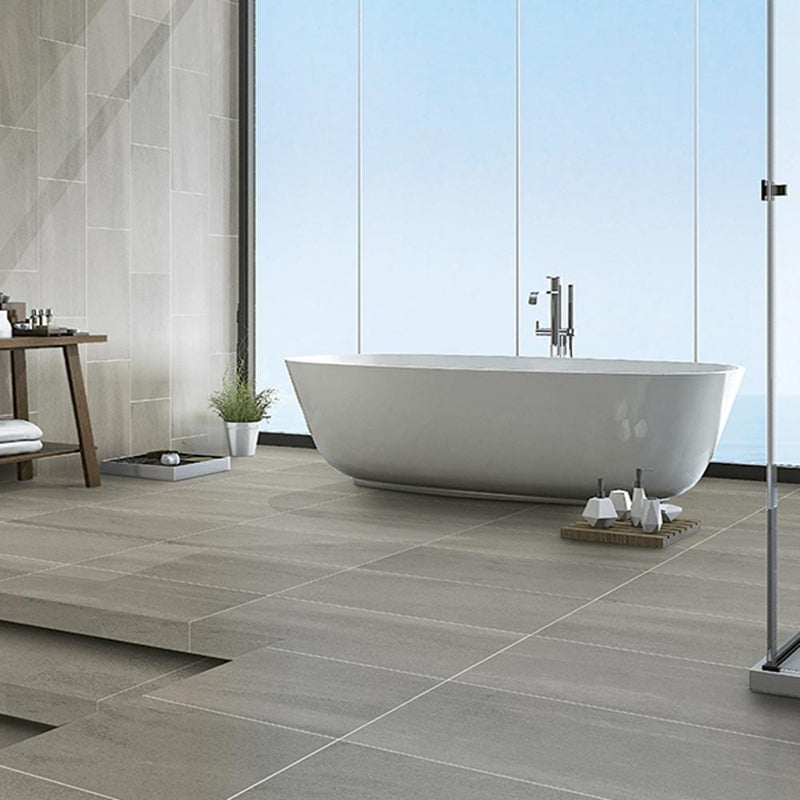 A lier olive grey honed porcelain floor and wall tile liberty us collection LUSIRG1224164 product shot bath view