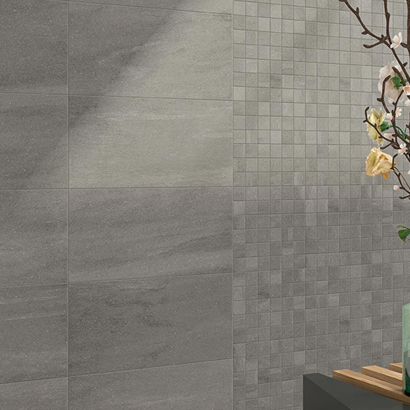 A lier olive grey lappato porcelain floor and wall tile liberty us collection LUSIRSP1836164 product shot wall view