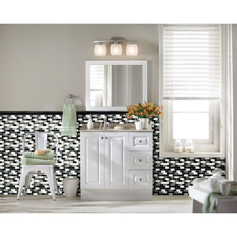Absolute black 2x12 polished granite rail molding wall tile THDW1-MR-BLA product shot wash basin view