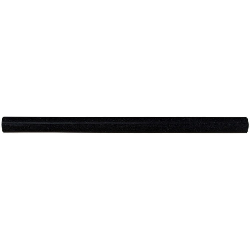 Absolute black pencil molding 34x12 polished granite wall tile THDW1-MP-BLA product shot single tile top view