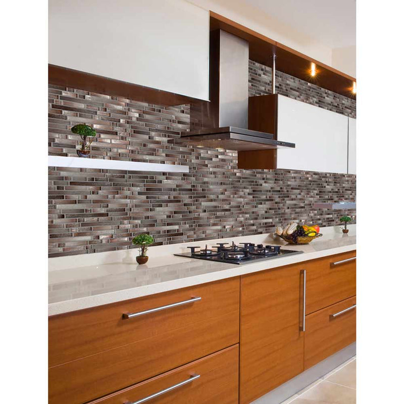 Akaya copper interlocking 11.75X12 glass mesh mounted mosaic tile SMOT-GLSIL-AKACOP8MM product shot kitchen view