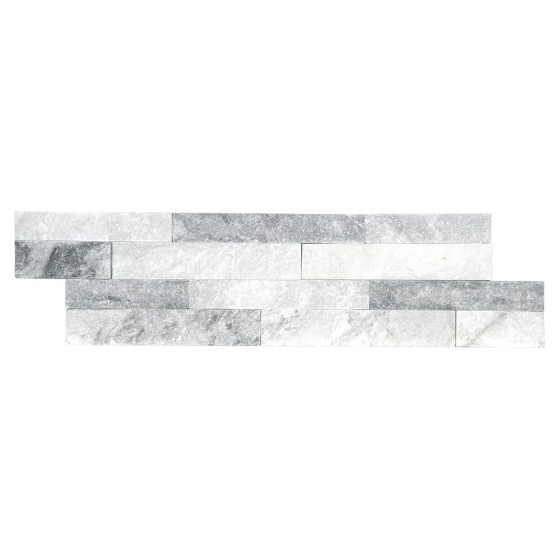 Alaska Gray Mini Ledger Panel 4.5"x16" Natural Marble Wall Tile LPNLMALAGRY4.516-MINI product shot multiple tiles top view