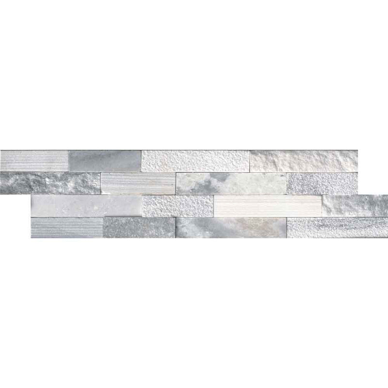 Alaska Gray Ledger Panel 6x24 Multi Finish Natural Marble Wall Tile LPNLMALAGRY624 MULTI product shot single tile view