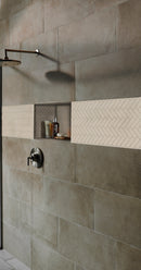 Almond Glossy Herringbone 11.45"x12.63"  Porcelain Mosaic Tile - MSI Collection product shot tile view 5