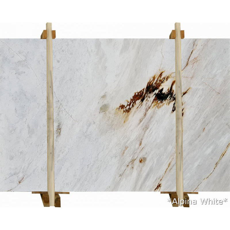 Alpina white marble slabs polished 2cm wooden bundle