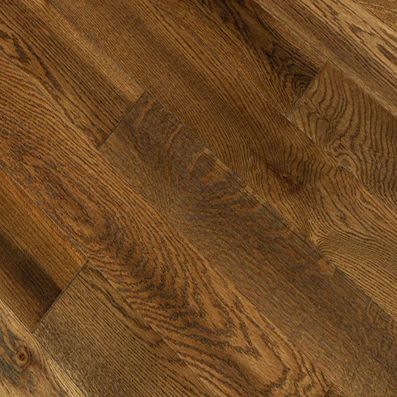 Solid hardwood 5" Wide 3/4" Thick European White Oak Wirebrushed Asti product shot angle view