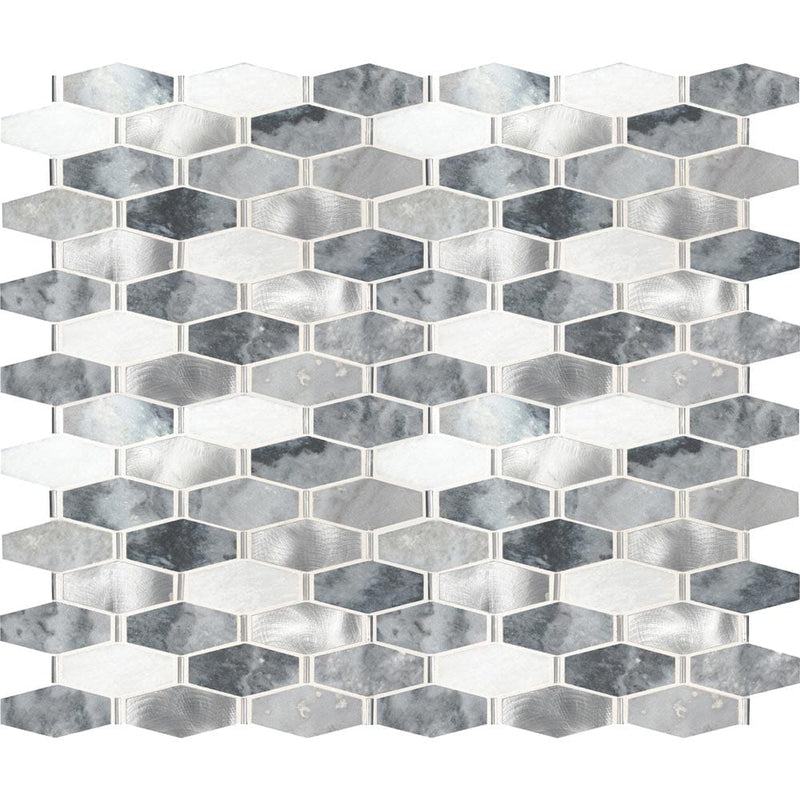 Ankara 12X14.75 stone metal mesh mounted mosaic tile SMOT-SMTL-ANKARA6MM product shot multiple tiles top view