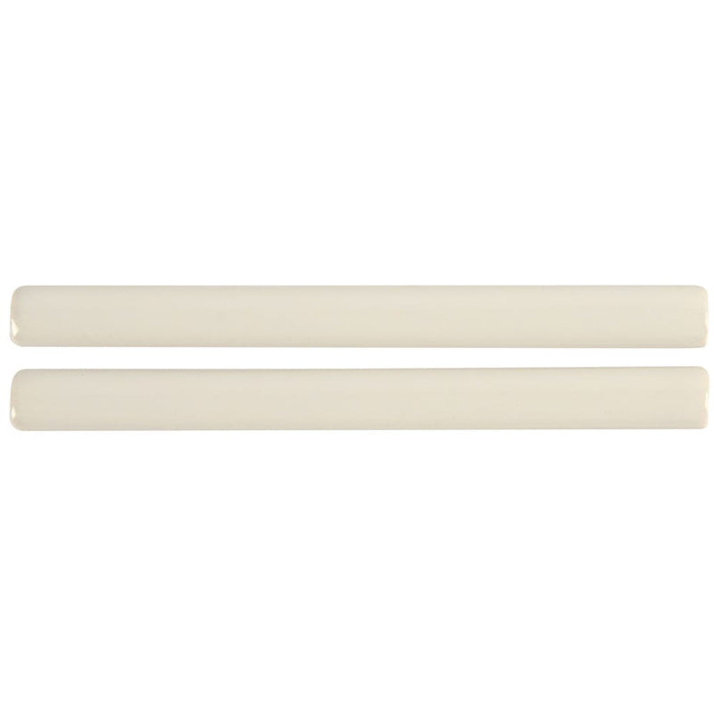 Antique white 0.625x6 matte ceramic quarter round molding floor and wall tile SMOT-PT-QTRRD-AW5/8X6 product shot side view 2moldings