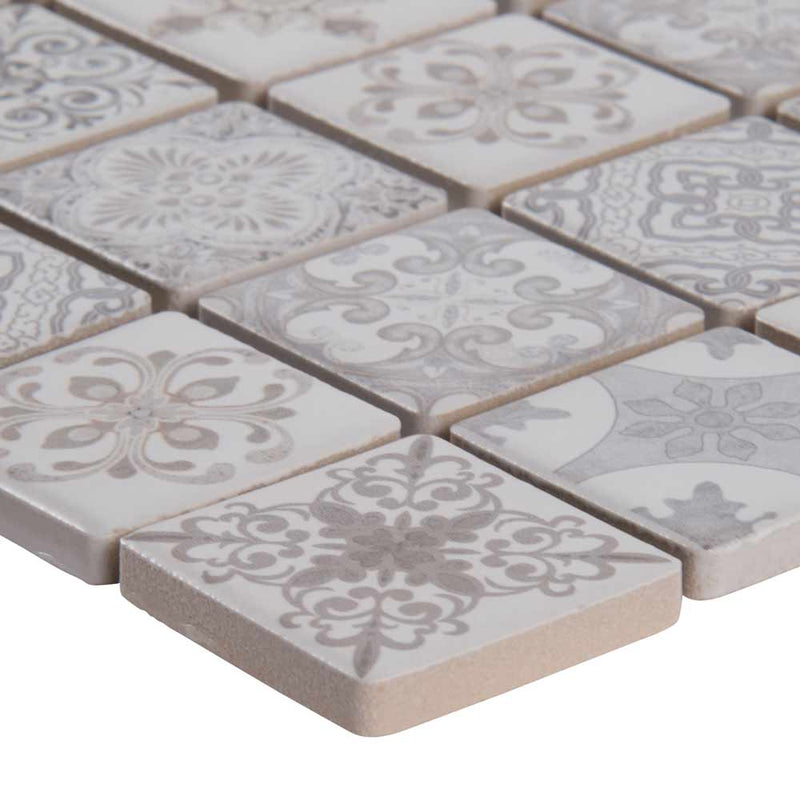 Anya blanco encaustic 11.81X11.81 glazed ceramic mesh mounted mosaic tile SMOT-PT-ANYBLA6MM product shot profile view