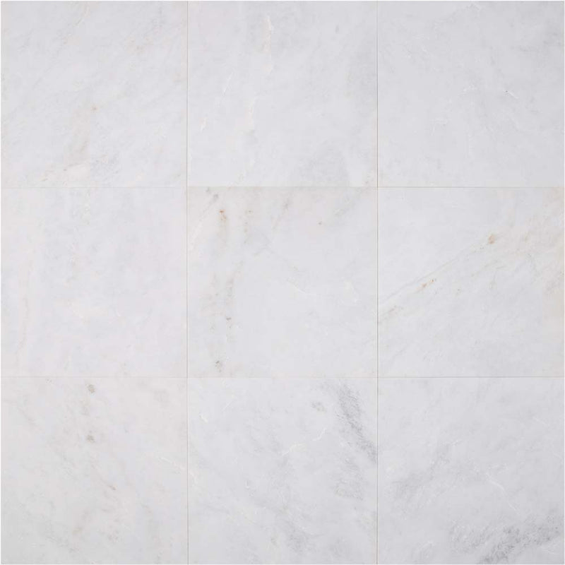 Arabescato carrara 12 x 12 polished marble floor and wall tile TARACAR1212 product shot multiple tiles angle view