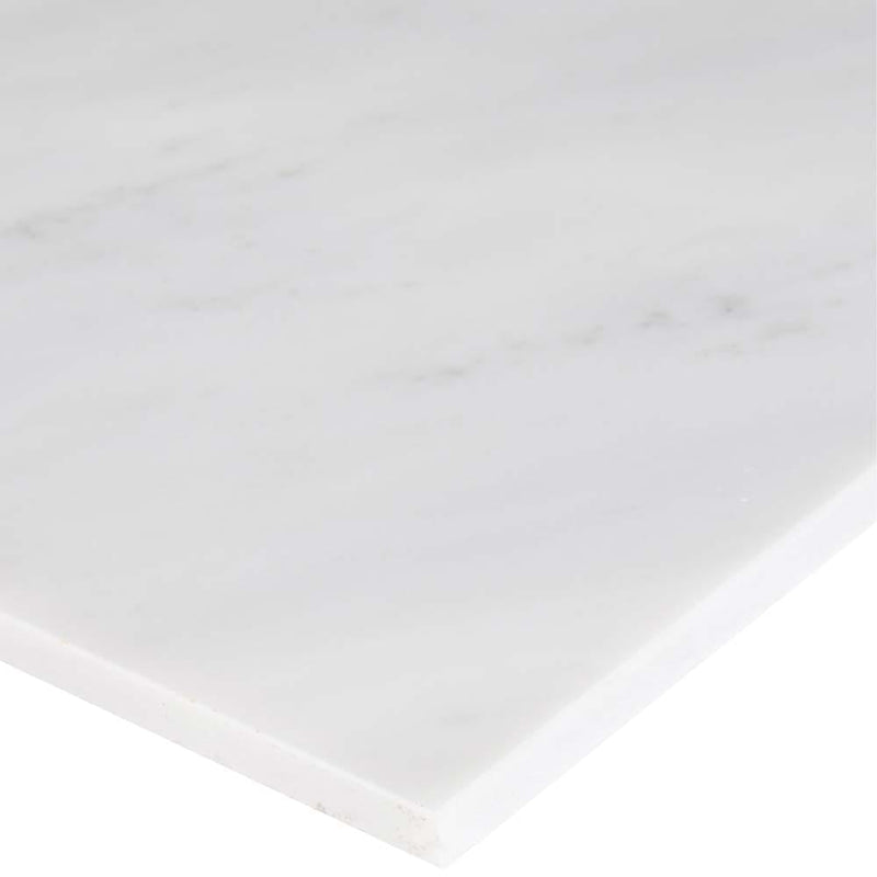 Arabescato carrara 18 x 18 honed marble floor and wall tile TARACAR18180.38H product shot profile view