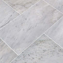 Arabescato carrara 18 x 36 polished marble floor and wall tile TARACAR18360.38P product shot multiple tiles angle view