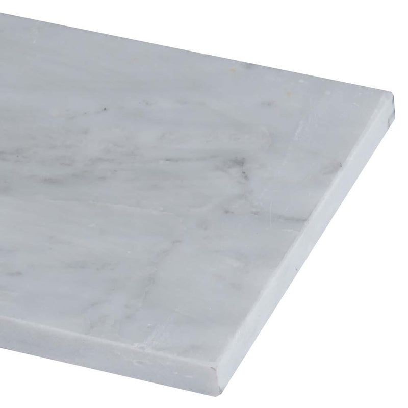Arabescato carrara 4 x 12 honed marble floor and wall tile TARACAR412H product shot profile view