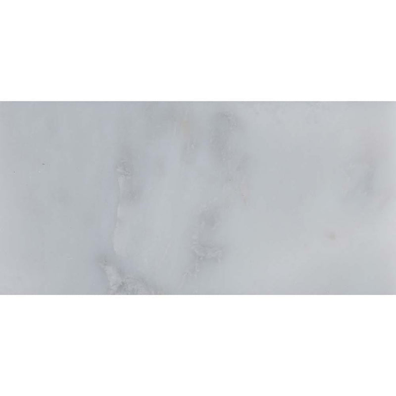 Arabescato carrara beveled 3 x 6 honed marble floor and wall tile TARACAR36H product shot one tile top view