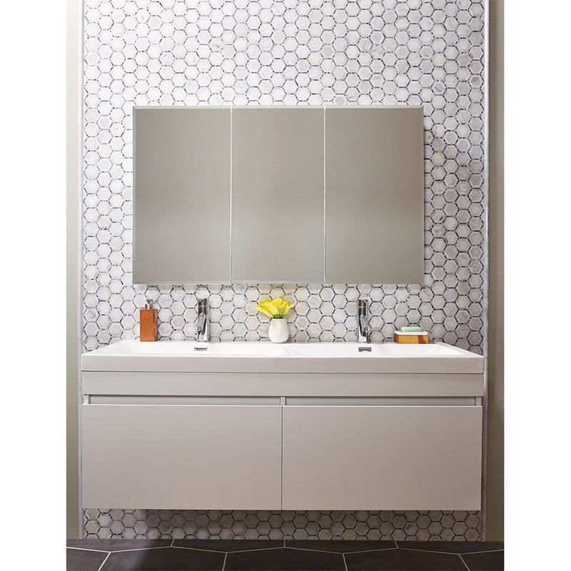 Arabescato carrara pencil molding 34x12 honed marble wall tile SMOT-PENCIL-ARA product shot wash basin view