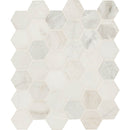 Arabescato venato white 11.73x12 marble 2 hexagon honed mesh mounted mosaic tile SMOT-ARAVEN-2HEXH product shot tile view