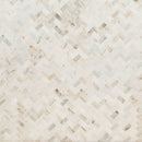 Arabescato venato white 1x2 herringbone honed marble mesh mounted mosaic tile SMOT-ARAVEN-1X2HBH product shot angle view
