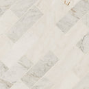 Arabescato venato white 4x12 honed marble subway tile TARAVEN412H product shot profile view